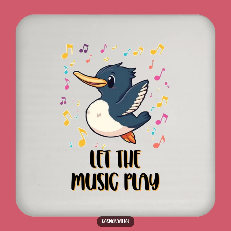 Funny Cormorant Music Dive Coaster: Protect Surfaces with Harmonious Humor