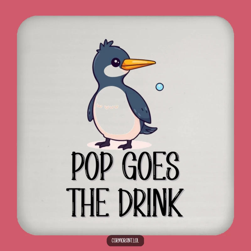 Funny Cormorant Bubble Coaster: Whimsical Protection, Cute Gift