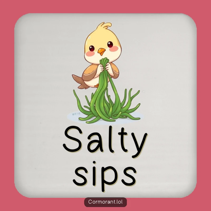 Funny Seaweed Bird Coasters: Protect Surfaces with Coastal Wit, Set of Funny Gifts!