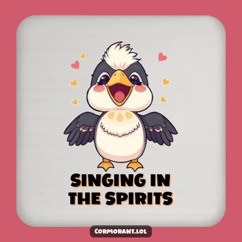 Funny Cormorant Singing Coaster: Happy Protection for Your Drinks