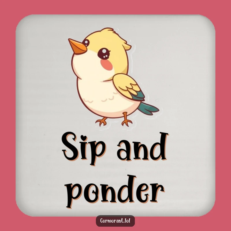 Funny Curious Bird Coasters: Protect Tables with Cheerful Wit, Set of Funny Gifts!