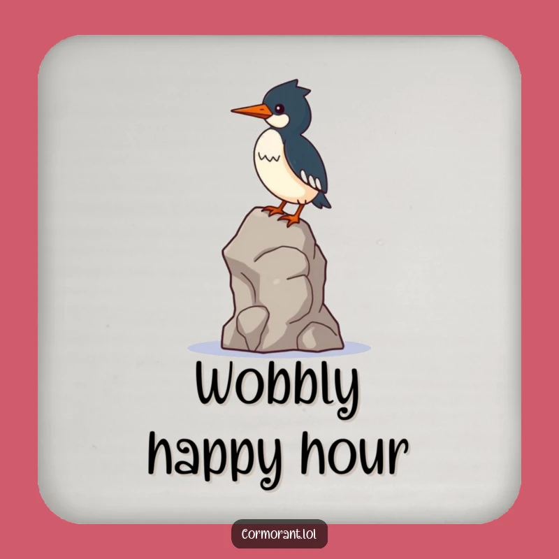 Funny Cormorant Coaster: Balance Your Drink, Precarious Tabletop Funny Gift