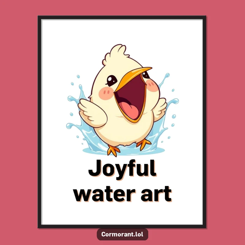 Funny Bird Splash Poster - Cute Art for a Cheerful Space