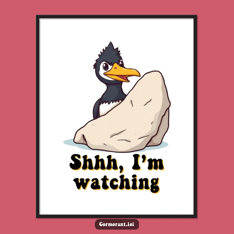 Funny Cormorant Grin Poster: Sly Bird Art for Walls with Attitude