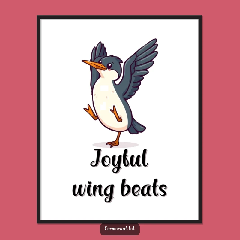 Funny Kawaii Cormorant Dance Poster: Cheerful Wall Art Funny Gift!
