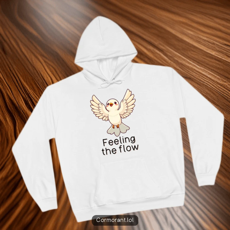 Funny Hoodie: A sleek bird soaring with wings spread wide, conveying a sense of exhilaration and freedom.