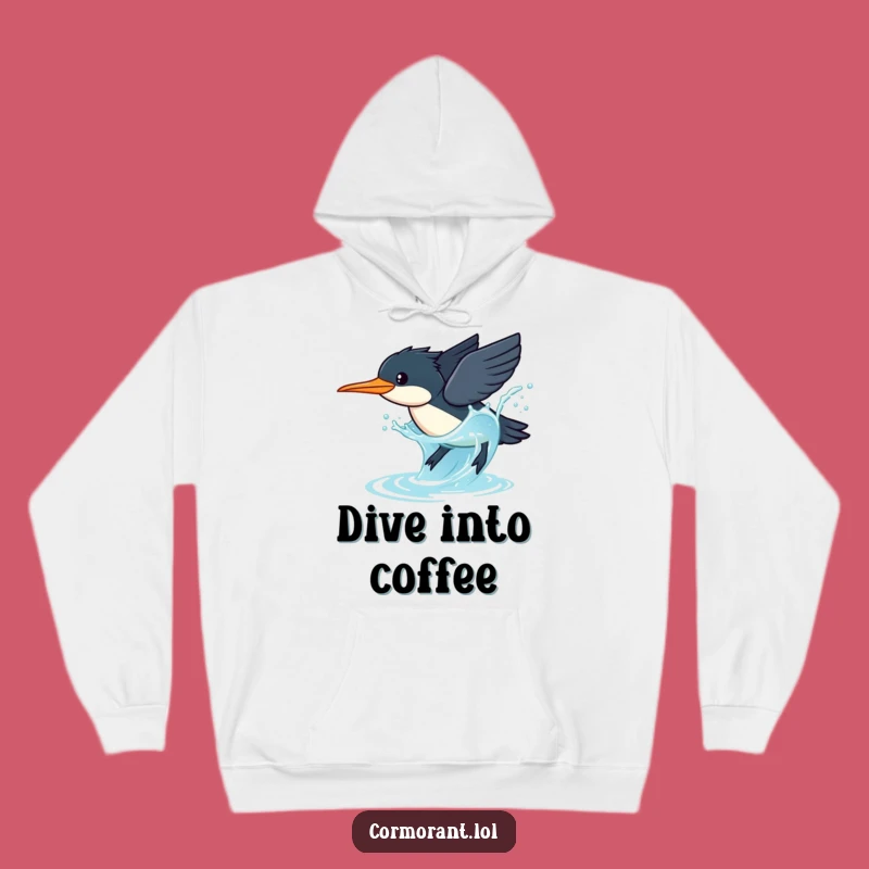 Funny Cormorant Hoodie: Cozy Dive Action, Splashy Pose Design, Perfect Gift