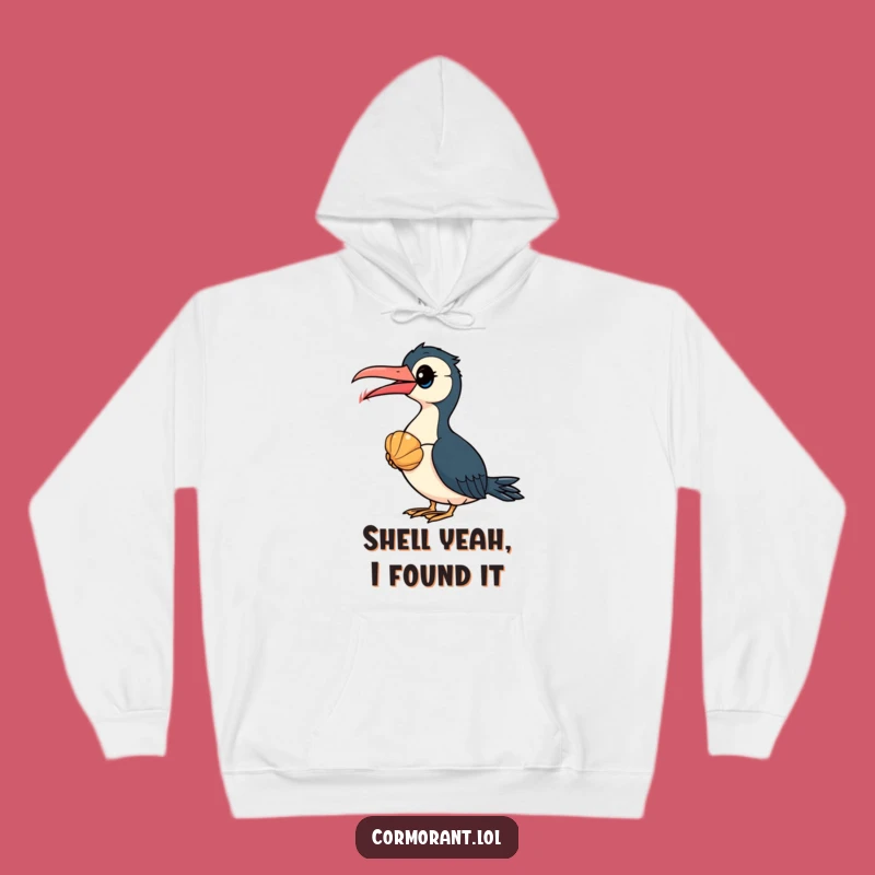 Funny Cormorant Seashell Hoodie - Cozy Bird Enthusiast Warm Gift