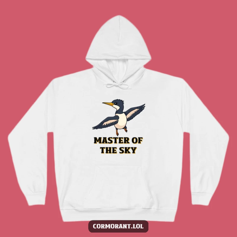 Funny Cormorant Hoodie: Cozy Sleek Silhouette Bird Gliding Gift
