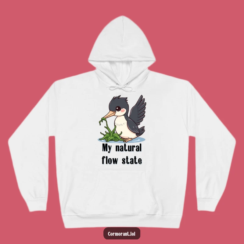 Funny Cormorant Hoodie: Cozy Kawaii Bird Nudging Seaweed, Ultimate Humorous Gift