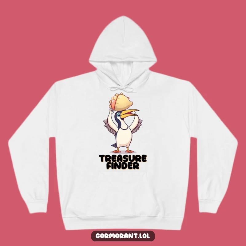 Funny Cormorant Treasure Hunter Hoodie - Cozy Bird's Catch Warm Wearable Gift