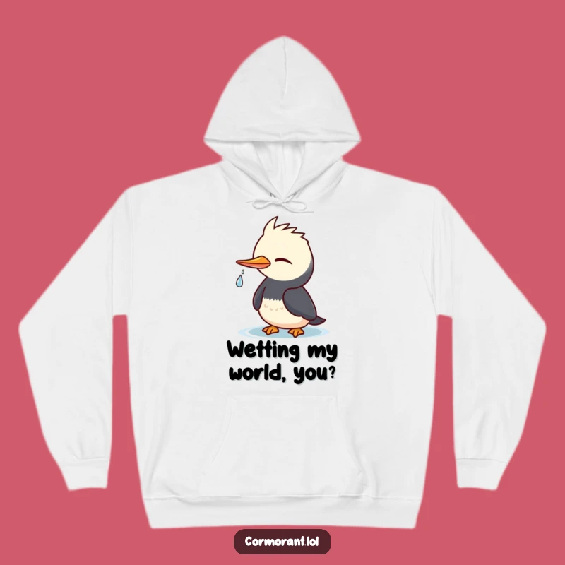 Cozy Funny Cormorant Wink Hoodie: Kawaii Bird Charm, Ultimate Funny Gift for Warmth & Laughter