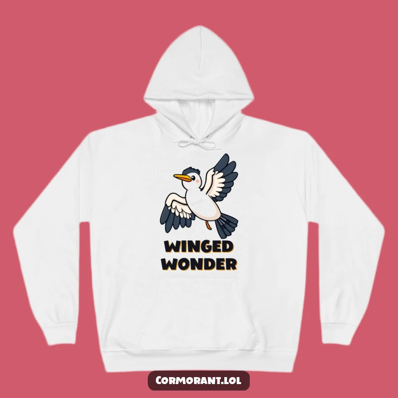 Funny Kawaii Cormorant Gliding Cozy Hoodie: Embrace the Breeze