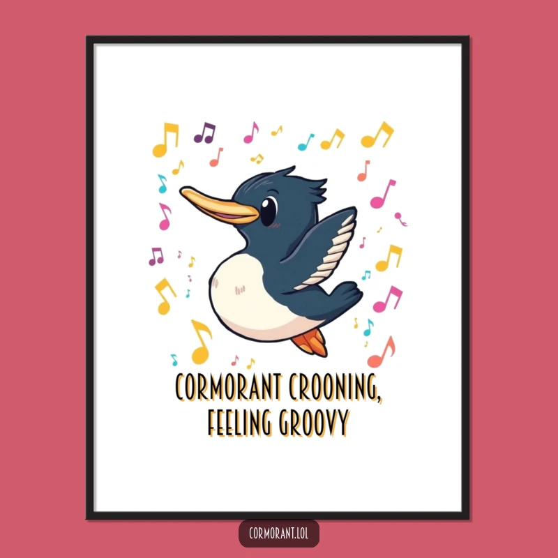 Free Printable Cormorant Music Wall Art: Aquatic Symphony, Funny Downloadable Art