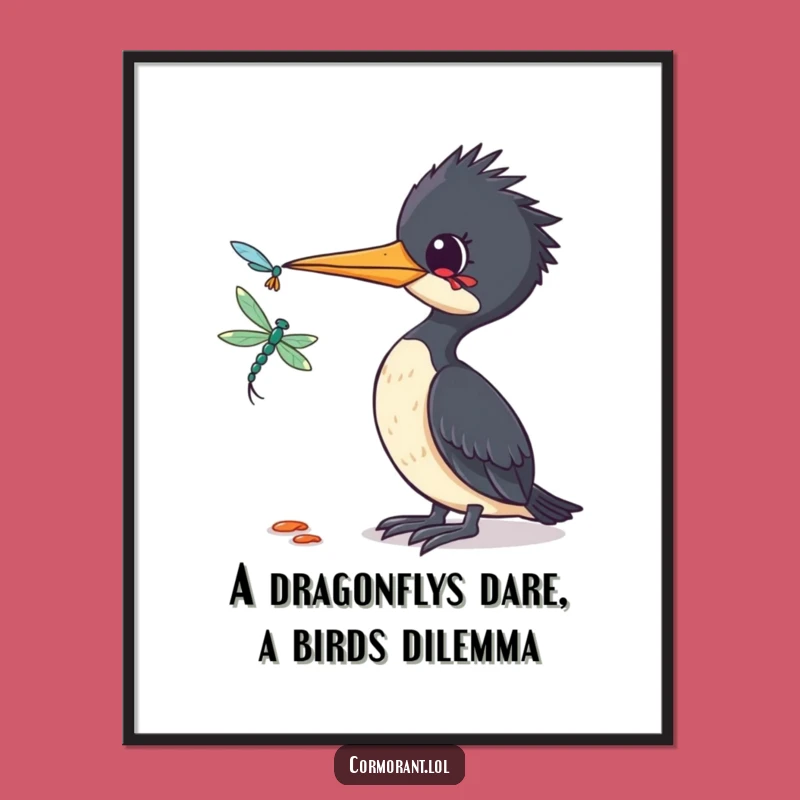 Free Printable Cormorant Wall Art - Curious Dragonfly Watch Humorous Downloadable Decor