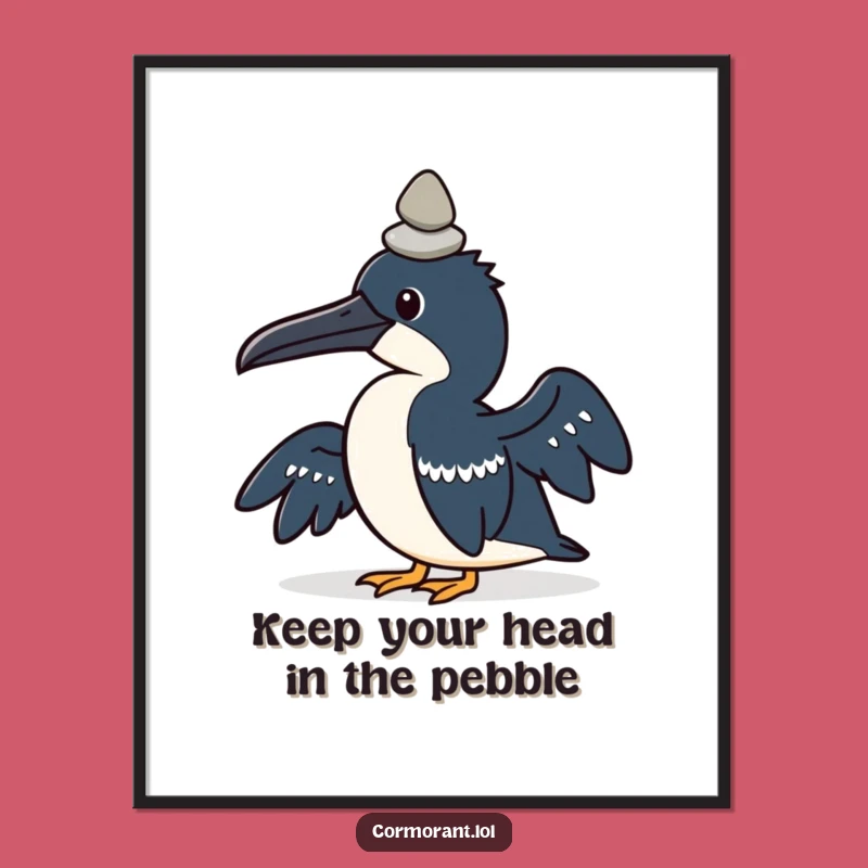 Free Printable Wall Art: Cormorant Balancing Act Funny Downloadable Decor