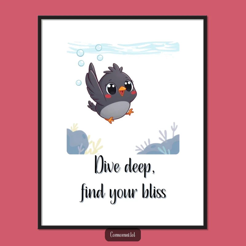 Free Printable Wall Art: Diving Bird Splash, Cheerful Downloadable Decor