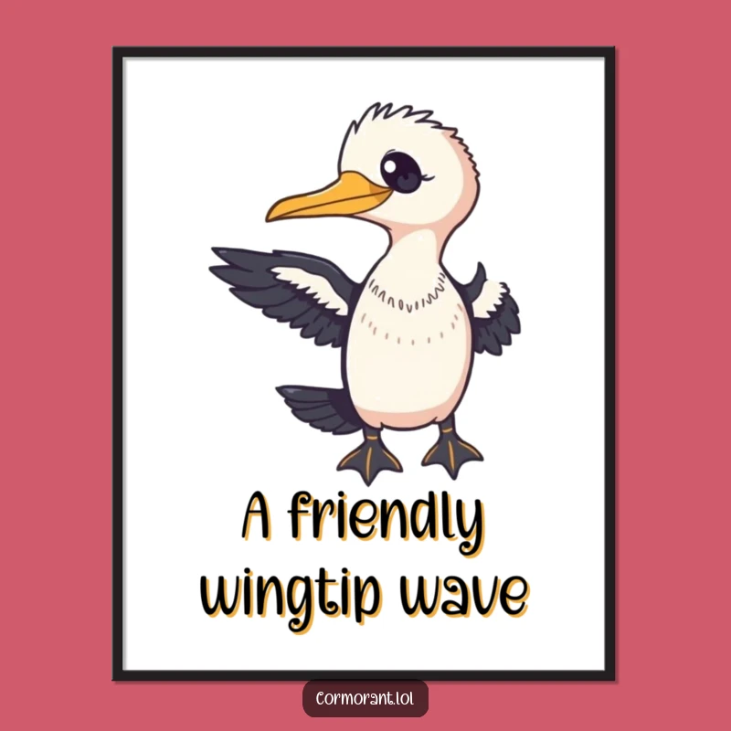Free Printable Wall Art: Friendly Cormorant Welcome - Funny Decor