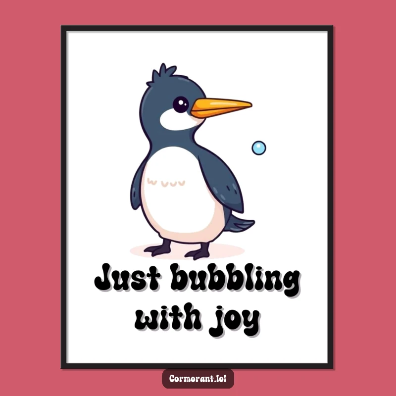 Free Printable Wall Art: Whimsical Cormorant & Bubbles - Funny Decor