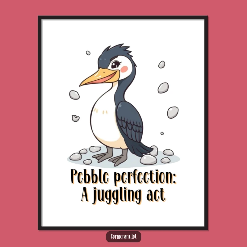 Funny Cormorant Juggling Art Free Printable - Quirky Bird Decor Downloadable