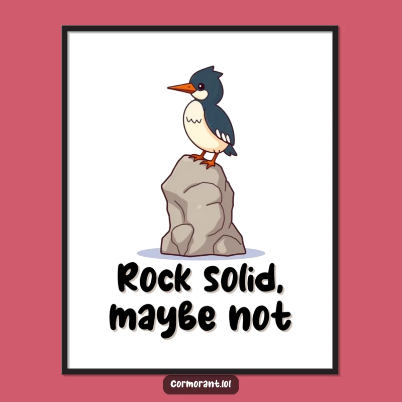 Free Printable Wall Art: Funny Cormorant Balancing Cute Downloadable Art Gift