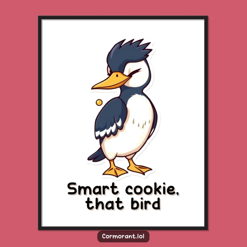 Free Printable Wall Art: Winking Cormorant's Shiny Secret, Quirky Downloadable Art