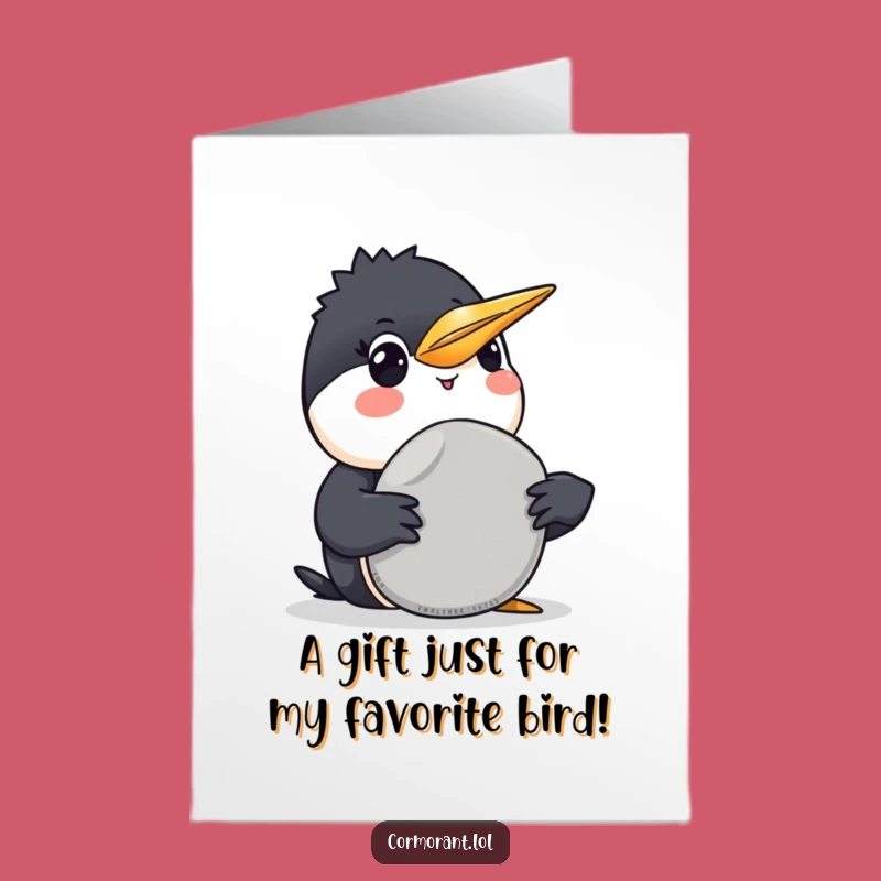 Free Printable Cormorant Birthday Card - Happy Pebble Gift Downloadable Greeting