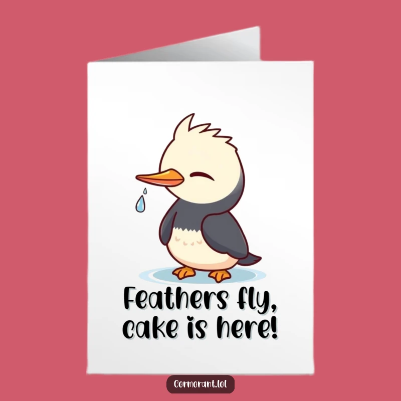Free Printable Cormorant Birthday Card: Cheeky Wink Funny Downloadable Gift