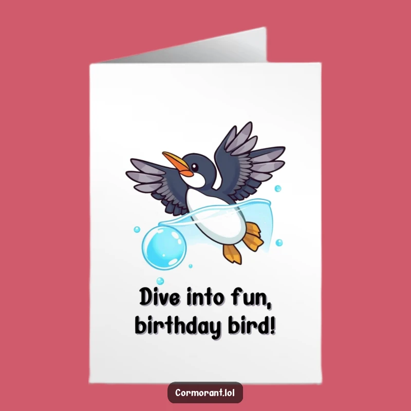 Free Printable Cormorant Birthday Card: Dive Into Fun, Funny Downloadable Gift