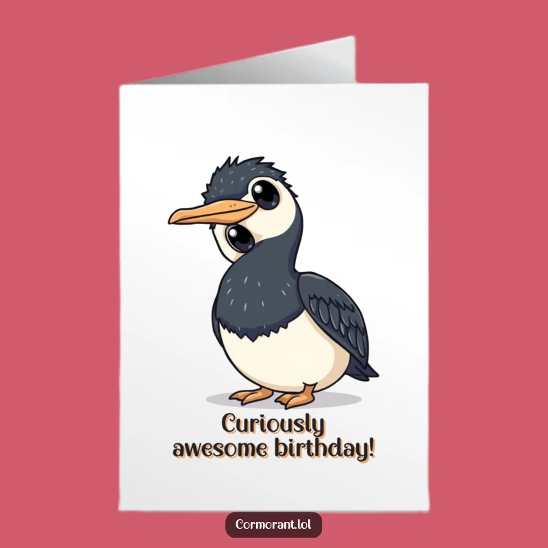 Funny Cormorant Curious Birthday Card Free Printable - Wide-Eyed Humor Downloadable Greeting