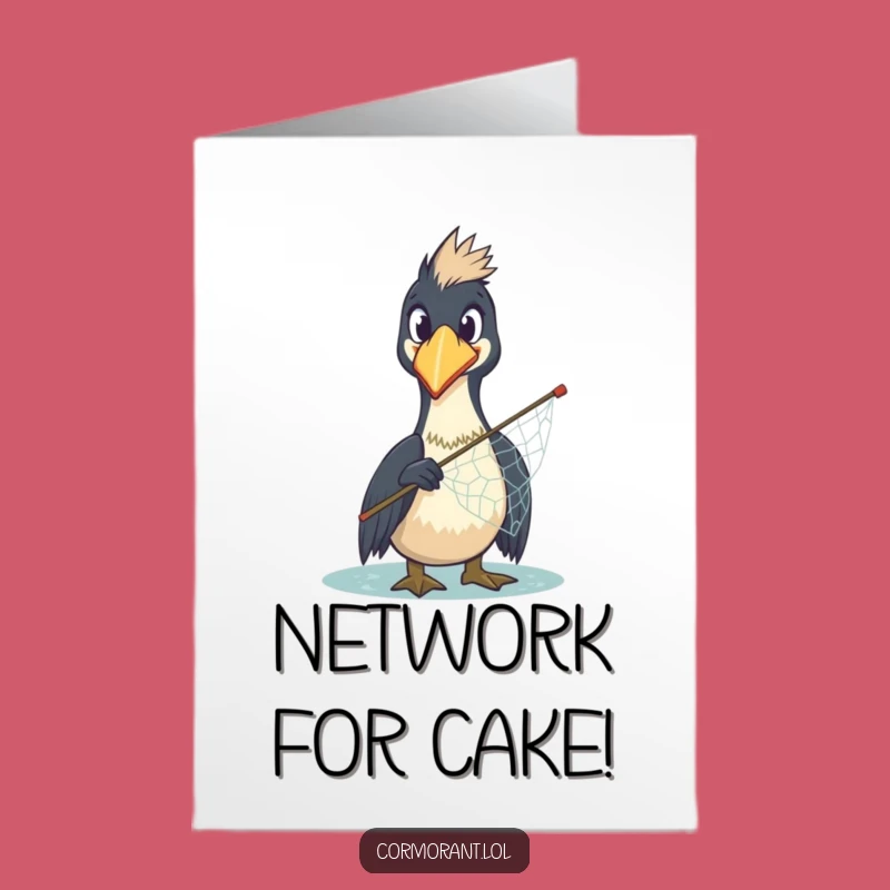 Free Printable Birthday Card: Surprised Cormorant Funny Downloadable Gift for Laughs
