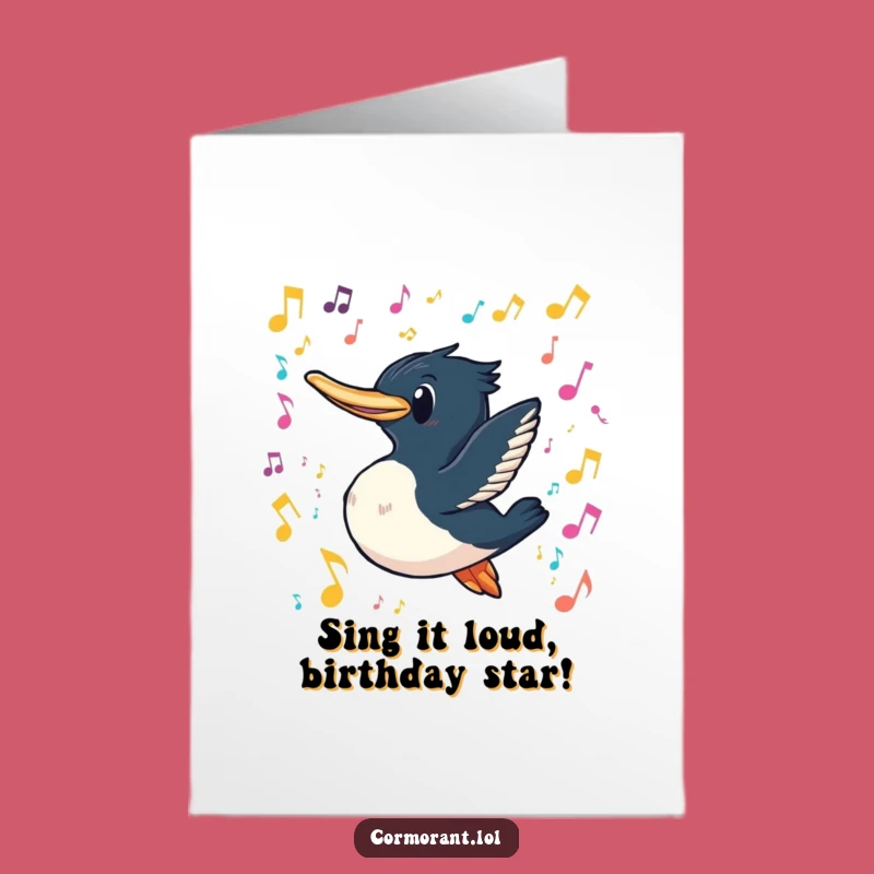Free Printable Cormorant Music Birthday Card: Rock On, Funny Downloadable Gift