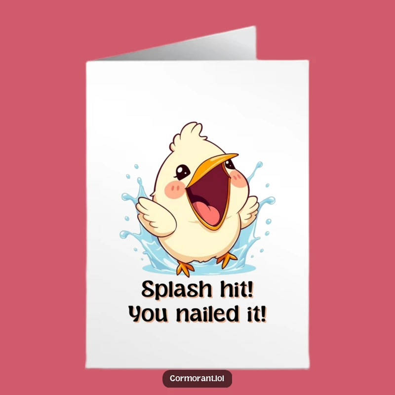Free Printable Congrats Card: Cheerful Bird Splash, Celebratory Downloadable Gift