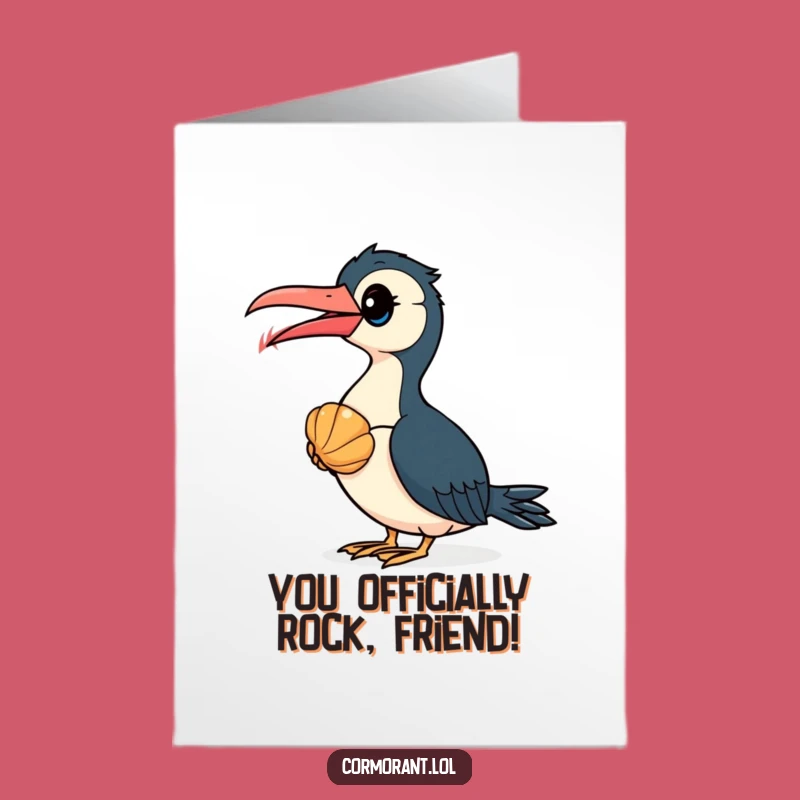 Free Printable Congrats Card: Cormorant Finds Treasure, Humorous Congratulations Downloadable