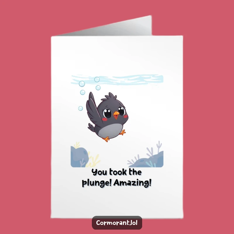Free Printable Congrats Card: Diving Bird Splash, Joyful Downloadable Gift