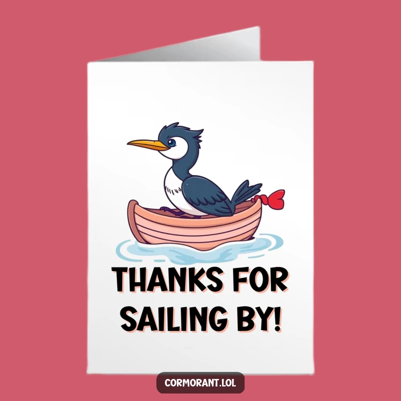 Free Printable Thank You Card: Cormorant Boat Ride Funny Downloadable Gift