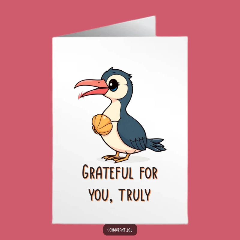 Free Printable Thank You Card: Cormorant's Shell Find, Grateful & Funny Downloadable