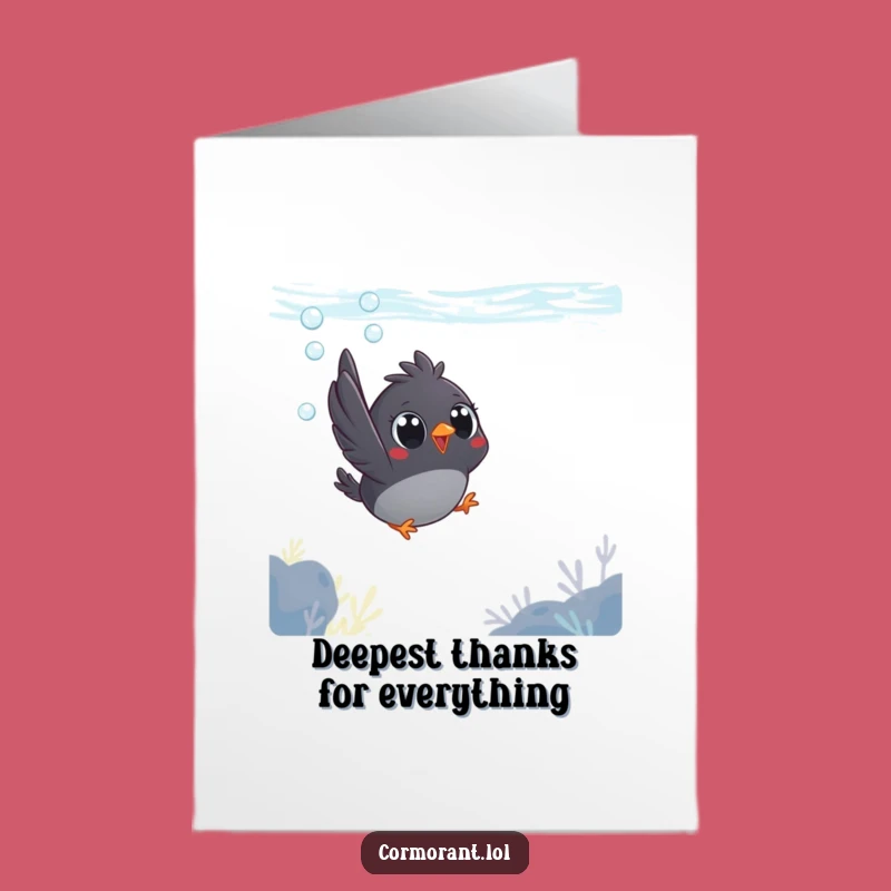 Free Printable Thank You Card: Diving Bird Thanks, Cheerful Downloadable Gift