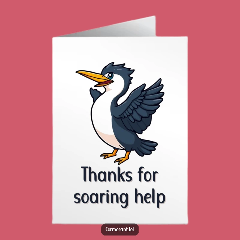 Free Printable Thank You Card: Energetic Cormorant Journey Humor, Downloadable Greeting, Fun DIY Gift