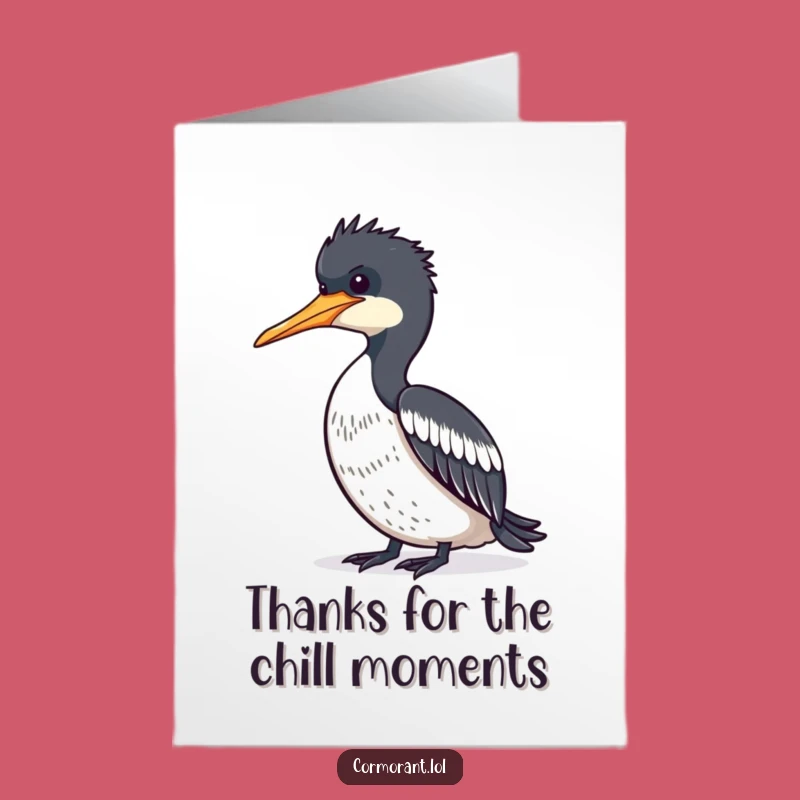 Free Printable Thank You Card: Relaxed Cormorant Gratitude Humor, Downloadable Greeting, Chill DIY Gift