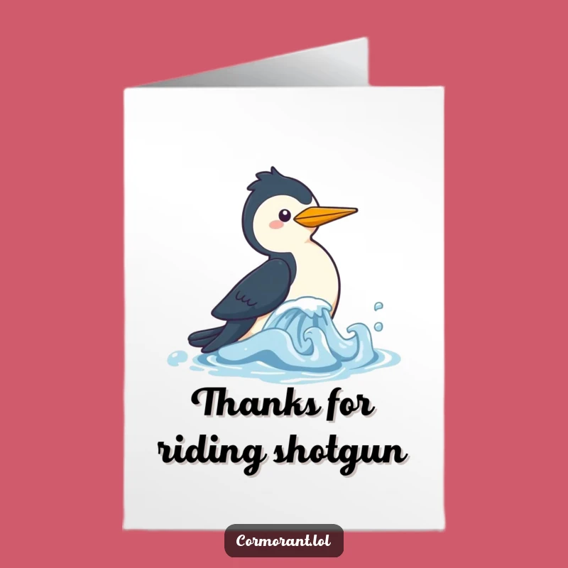 Thanks a Wave! Free Printable Cormorant Card - Cute Downloadable Gratitude