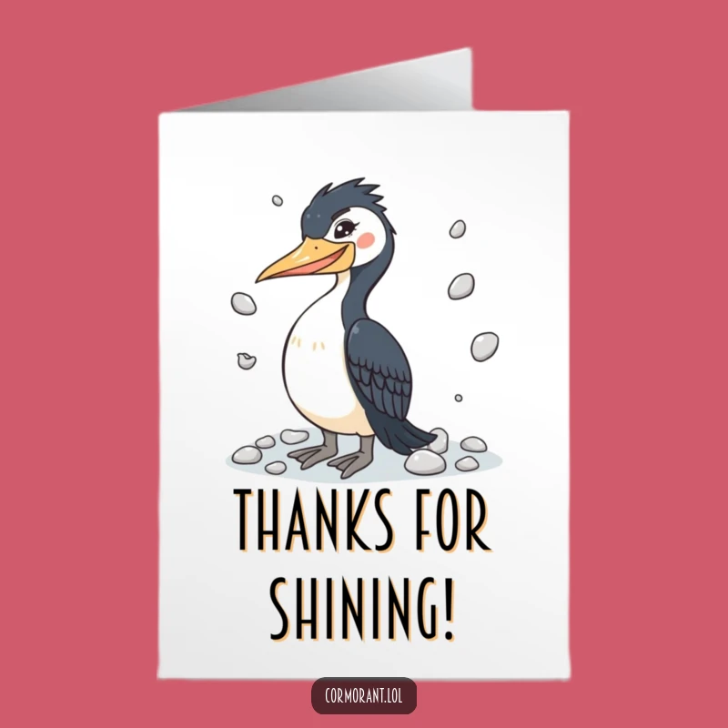 Funny Cormorant Thank You Card Free Printable - Grateful Juggling Downloadable Greeting