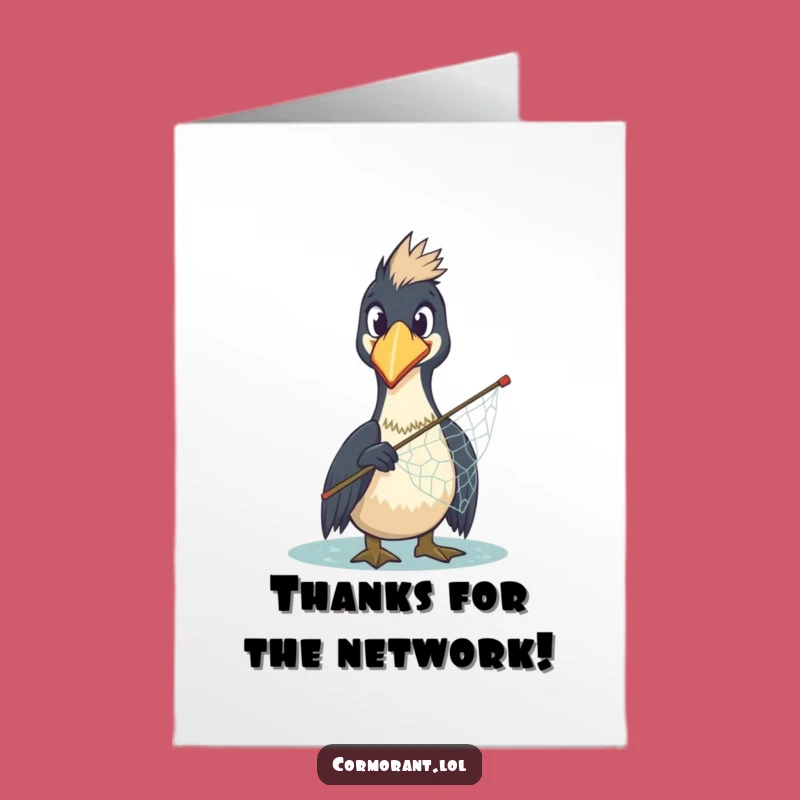 Free Printable Thank You Card: Surprised Cormorant Funny Downloadable Gift for Gratitude