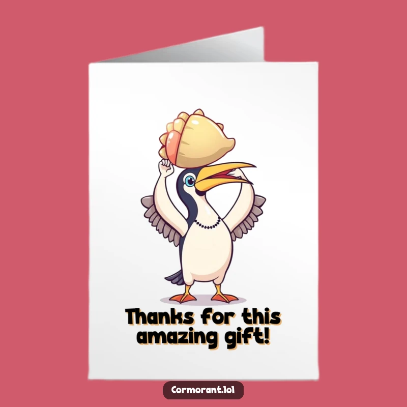 Free Printable Cormorant Thank You Card: Proud Shell Collector Downloadable