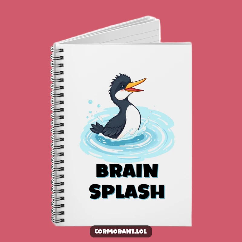 Funny Cormorant Splash Journal - Playful Bird's Water Fun Notebook
