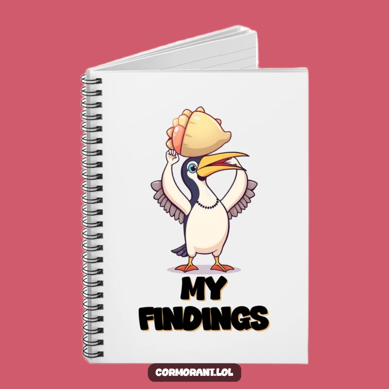 Funny Cormorant Journal - Triumphant Bird's Shell Collector's Notebook