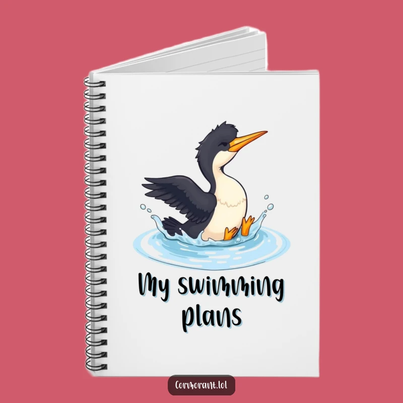 Funny Cormorant Splashing Notebook - Hilarious Water Lover’s Journal Gift