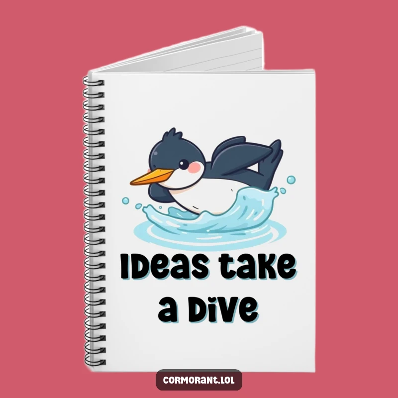 Funny Kawaii Cormorant Notebook: Jot Down Your Splashy Ideas!