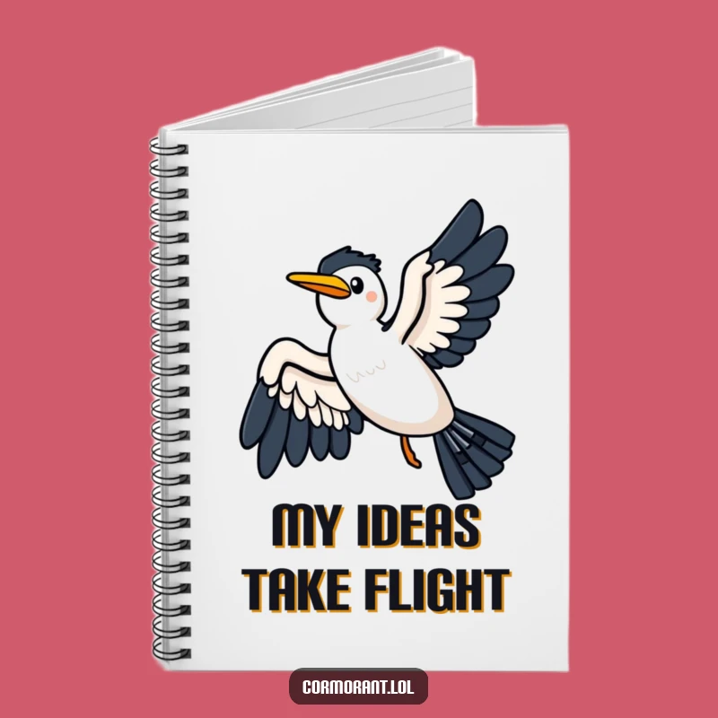 Funny Kawaii Cormorant Gliding Notebook: Capture Your Breezy Thoughts