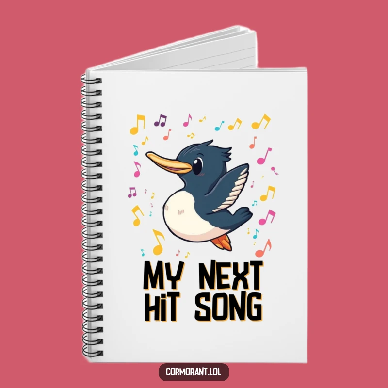 Funny Cormorant Music Dive Notebook: Compose Your Thoughts with Musical Flair